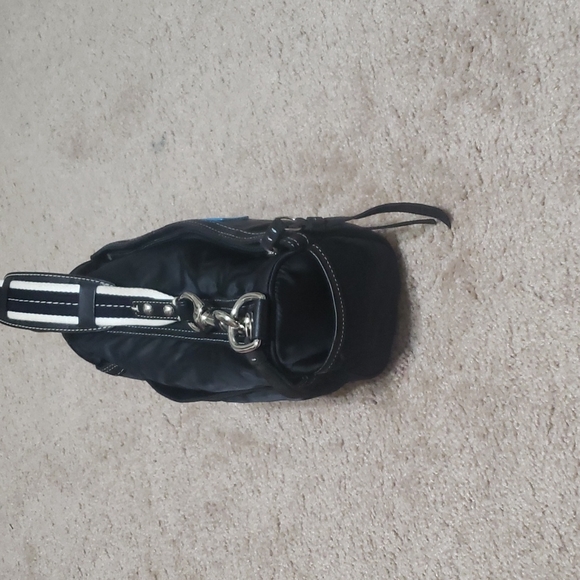 Vintage Coach nylon tote multiple pockets exterior 2 sides  front zip back open - Picture 10 of 15